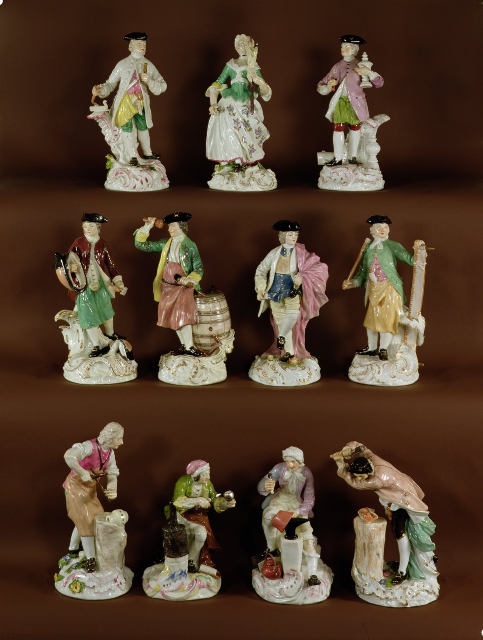 Undici figure di artigiani da Johann Joachim Kaendler