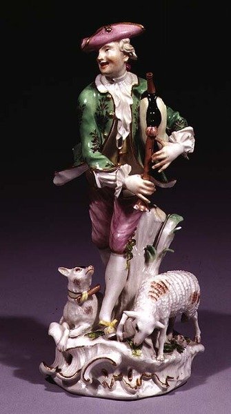Pastore di Meissen con cornamuse da Johann Joachim Kaendler