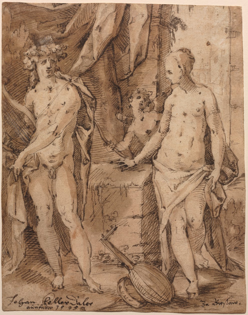 Apollo con Erato e Cupido, 1595 da Johann Kellerthaler