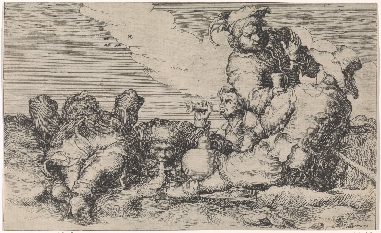 Cinque bevitori da Johann Liss (attributed to)