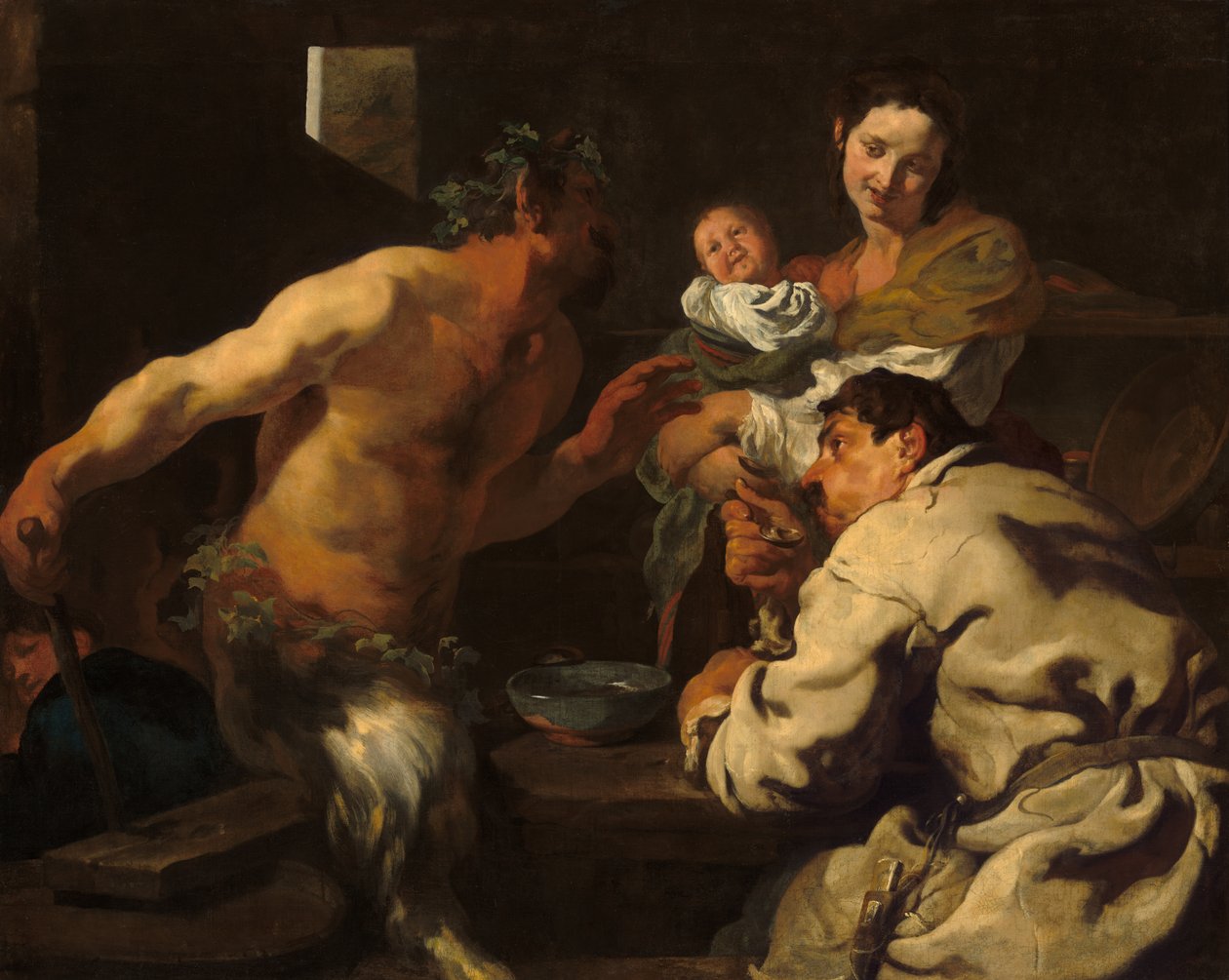 Il satiro e il contadino da Johann Liss