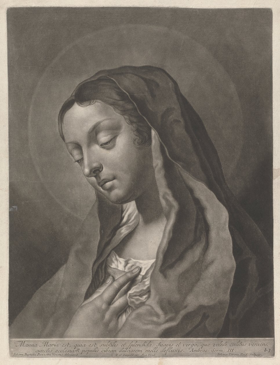 Manna maria est quia est subtilis et splendida suavis et virgo, quae veluti coelitus veniens, cunctis ecclesiaru populis cibum dulciorem melle defluxis da Johann Lorenz Haid