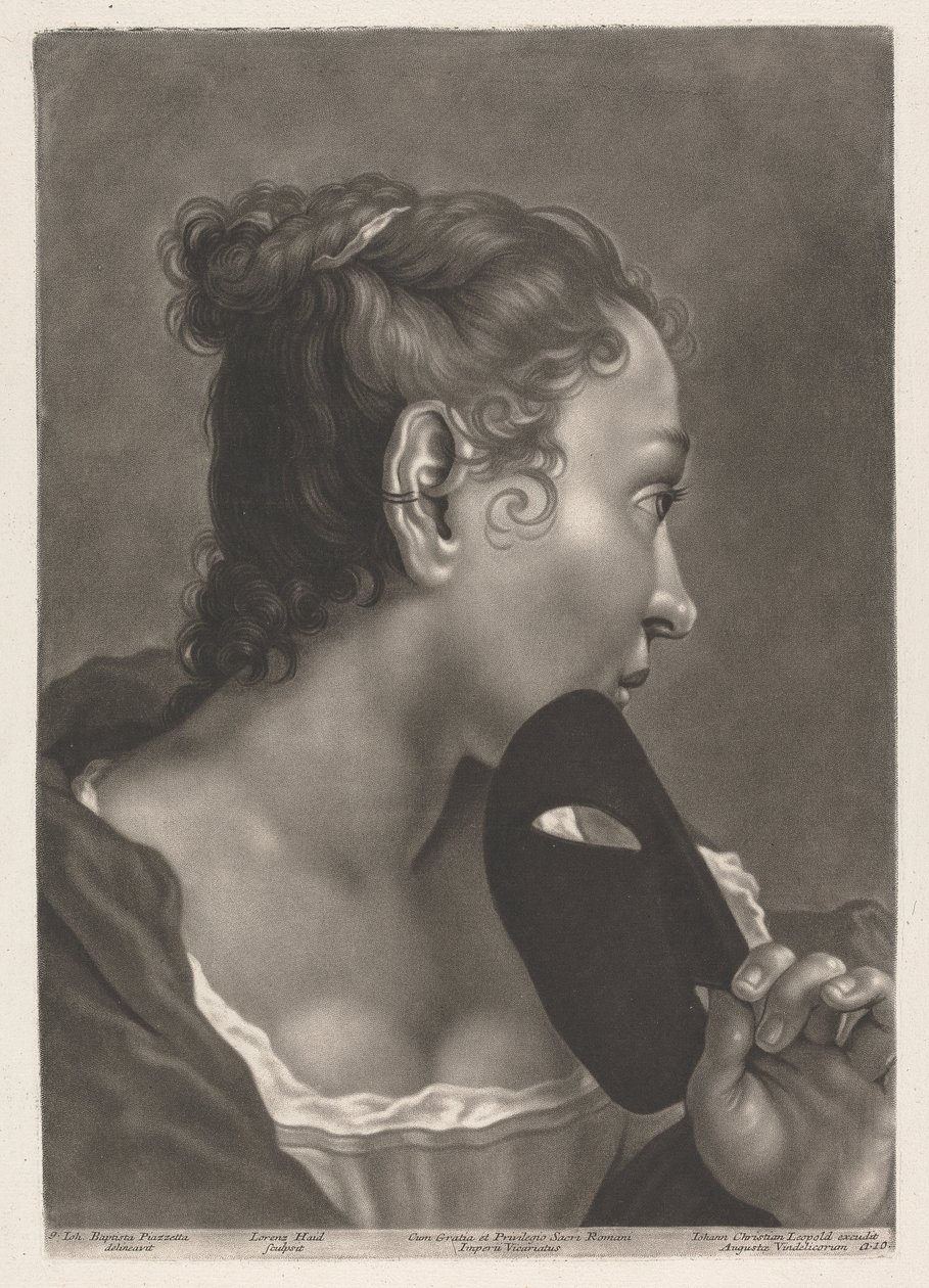 Ritratto di una donna con maschera da Johann Lorenz Haid