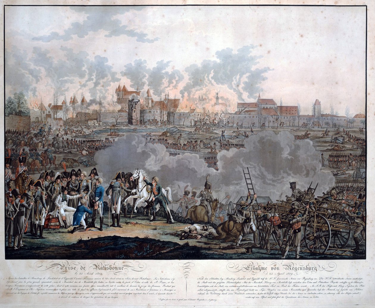 La battaglia di Ratisbona il 23 aprile 1809 da Johann Lorenz Rugendas