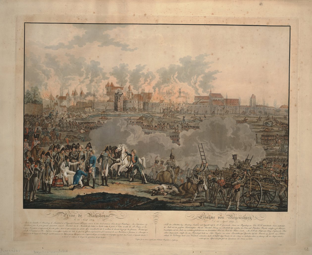 La battaglia di Ratisbona del 23 aprile 1809 da Johann Lorenz Rugendas the Younger