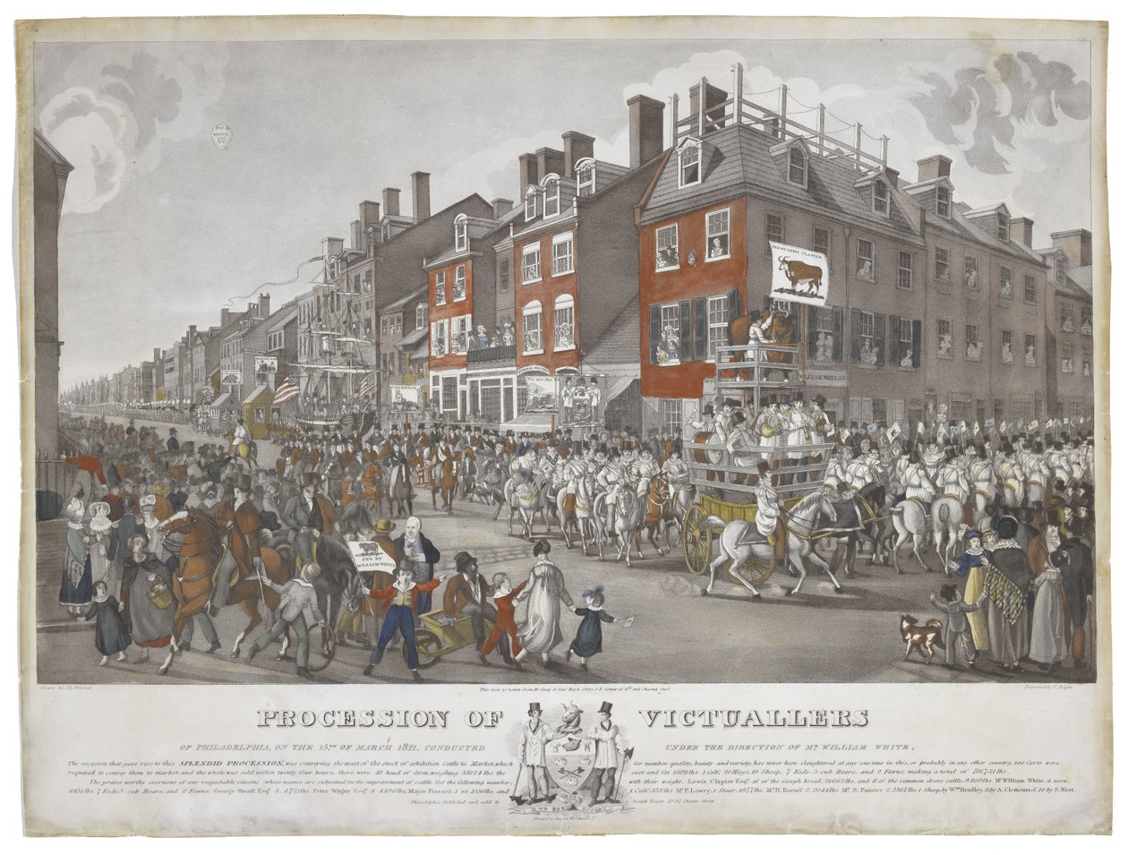 Processione dei fornitori di Filadelfia, il 15 marzo 1821, c. 1821-1822 da Johann Ludwig  Krimmel