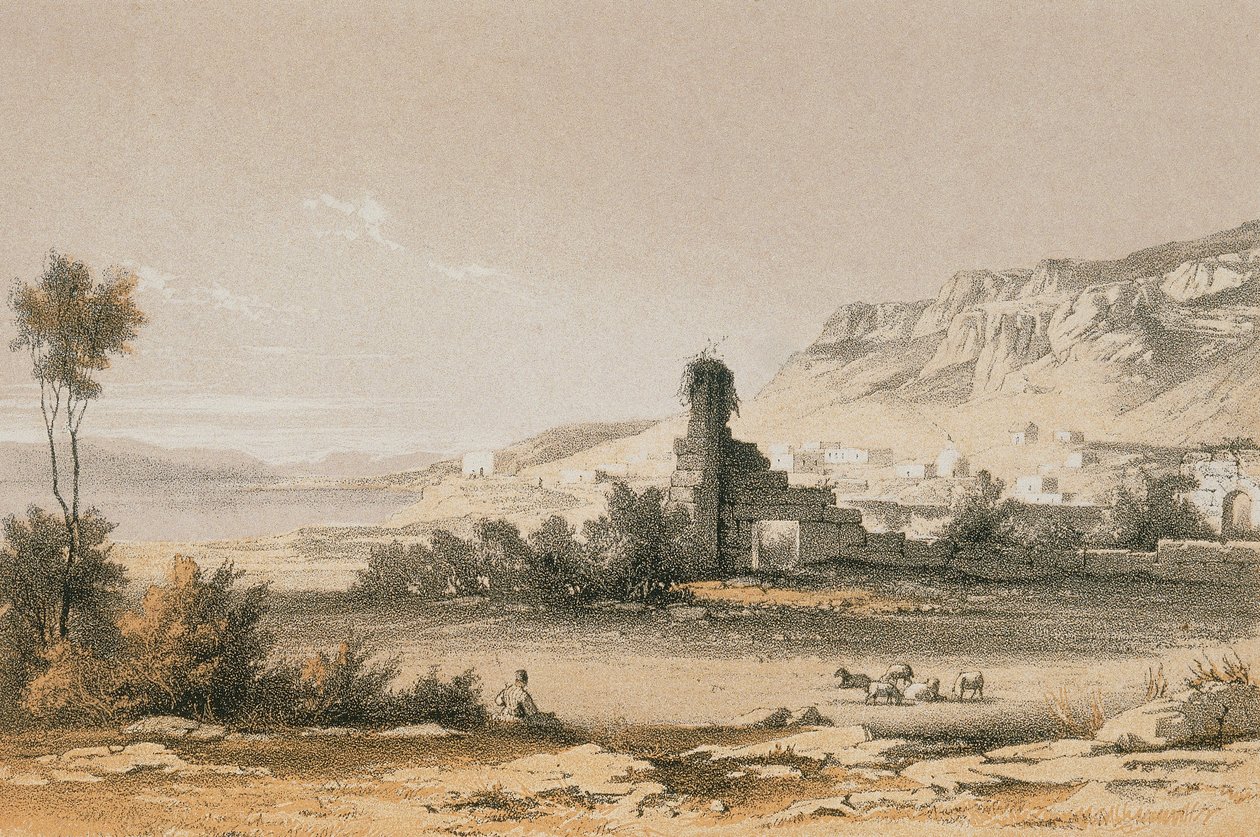Magdala (Majdal Shams). Incisione di Bernatz et alii - Steinkopk J.F. Editore da Johann Martin Bernatz