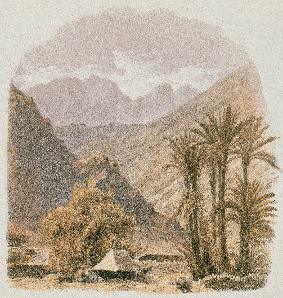 Sinai. Incisione di Bernatz et alii - Steinkopk J.F. Editore da Johann Martin Bernatz