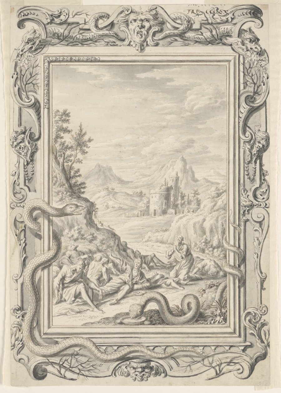 Studio per Serpenti inviati a distruggere i peccatori, Tavola 360, Physica Sacra da Johann Melchior Füssli