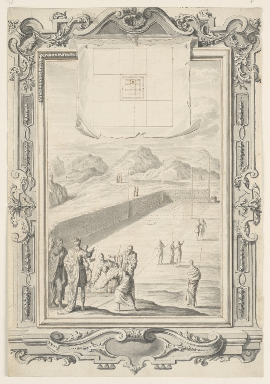 Studio per il primo piano del Tempio di Salomone, Tavola 420, Physica Sacra da Johann Melchior Füssli