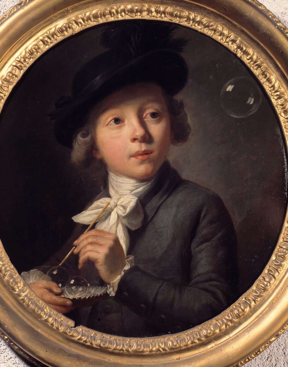 Bolle di sapone o ritratto di J. A. Laurens. Dipinto di Melchior Wyrsch (1732-1798). 1784. Museo delle Belle Arti di Besançon da Johann Melchior Joseph Wyrsch or Wursch