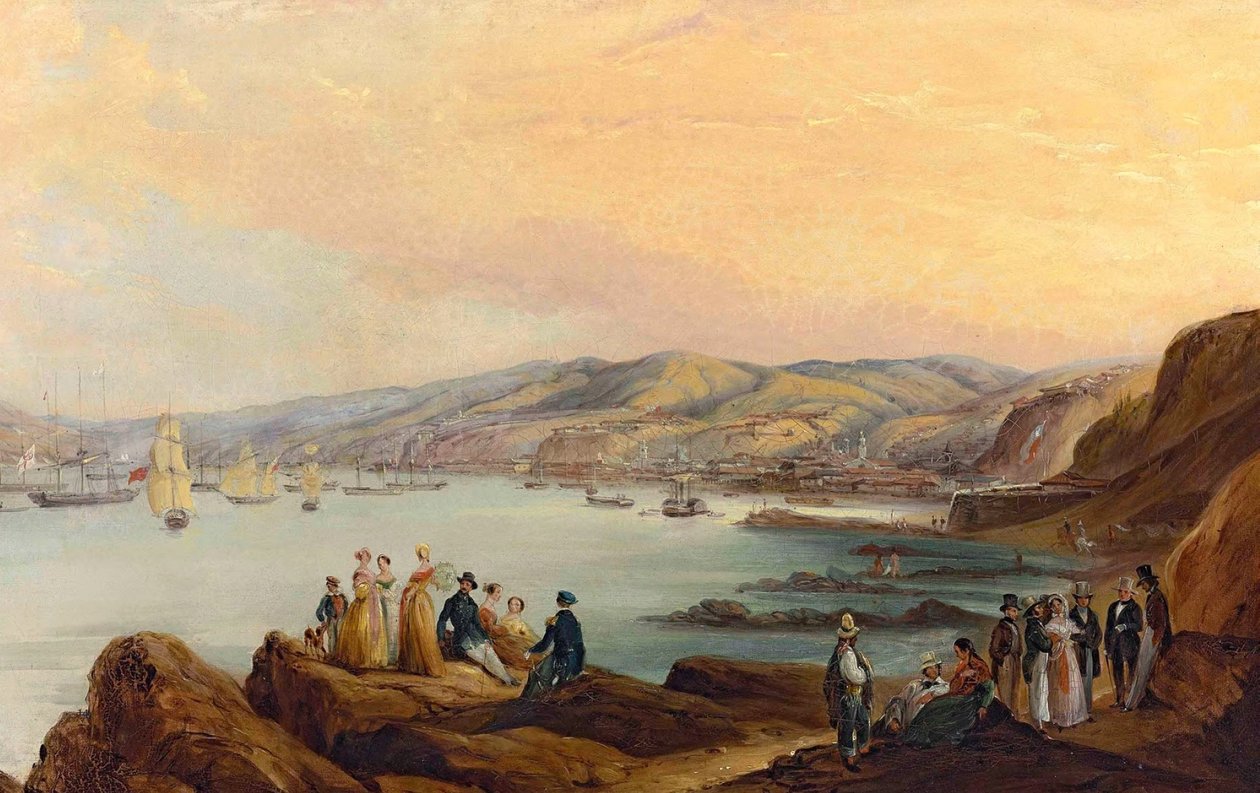 Spagnolo: Caleta el membrillo, Valparaíso o Personajes de Valparaíso da Johann Moritz Rugendas