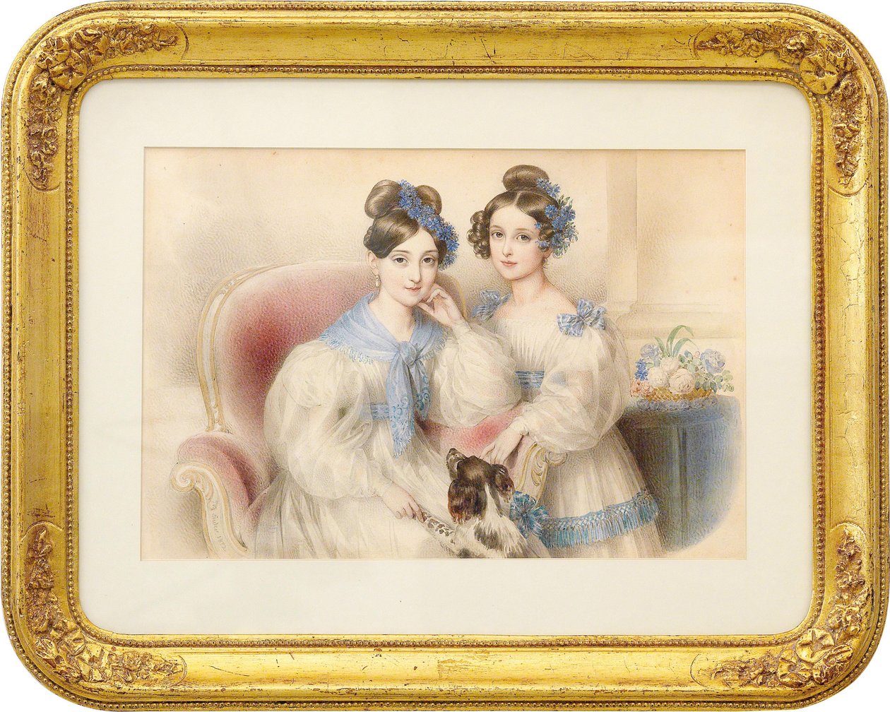 Doppio ritratto delle arciduchesse Maria Teresa 1816-1867 e Maria Karoline 1825-1915, 1832 da Johann Nepomuk Ender