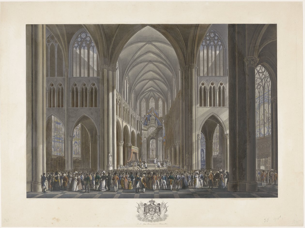 Incoronazione del re Guglielmo I nella chiesa di Santa Gudula a Bruxelles il 21 settembre 1815 da Johann Nepomuk Gibèle (possibly)