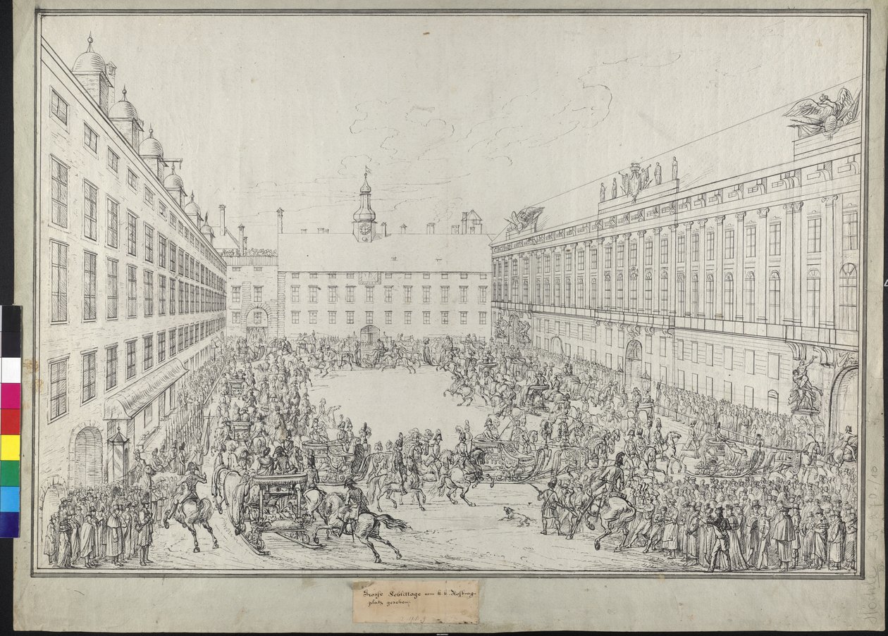 Corsa in slitta di corte durante la convenzione viennese da Johann Nepomuk Hoechle