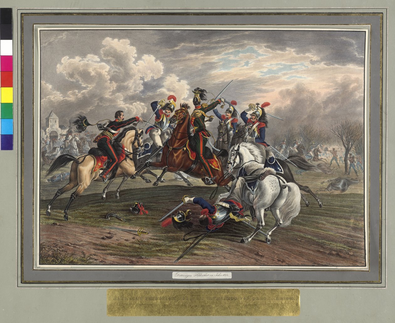 Il salvataggio di Frederic Dittmayer il 17 febbraio 1814 a Villeneuve colonnello sergente barone di Trach dalla prigionia dei corazzieri francesi da Johann Nepomuk Hoechle