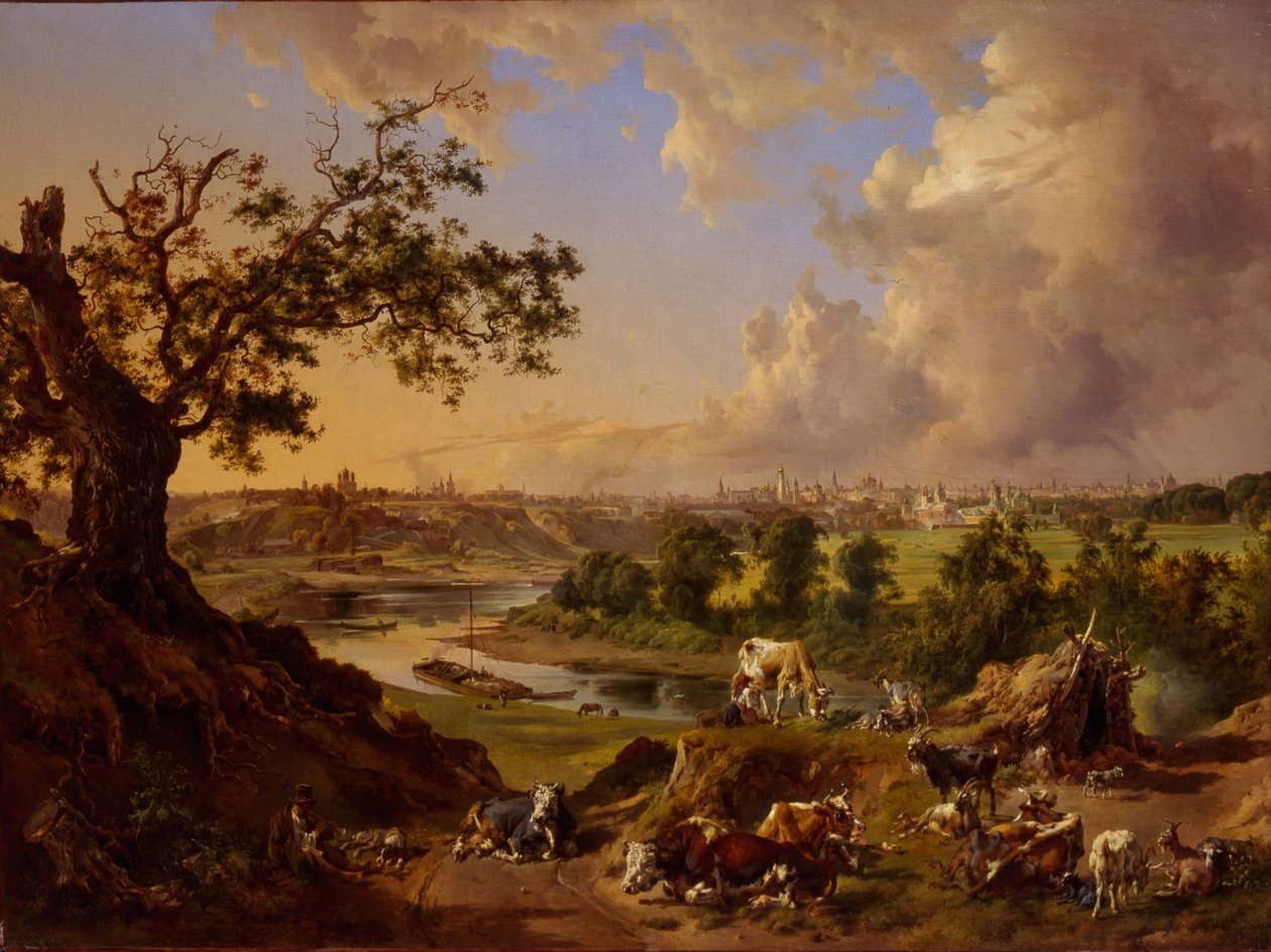 Veduta di Mosca dalle Colline dei Passeri, 1837 da Johann Nepomuk Rauch