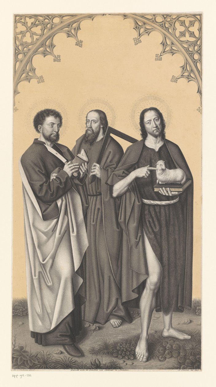 San Bartolomeo, Tommaso e Giovanni Battista (serie: Opere dalla collezione dei fratelli Boisserée) da Johann Nepomuk Strixner