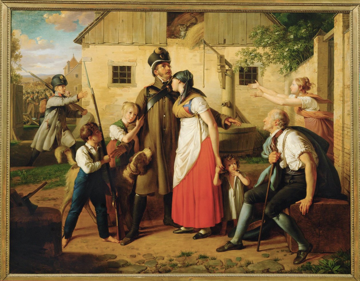 Die Heimkehr des Landwehrmannes - Il ritorno del miliziano ... (dipinto su tela) da Johann Peter Krafft