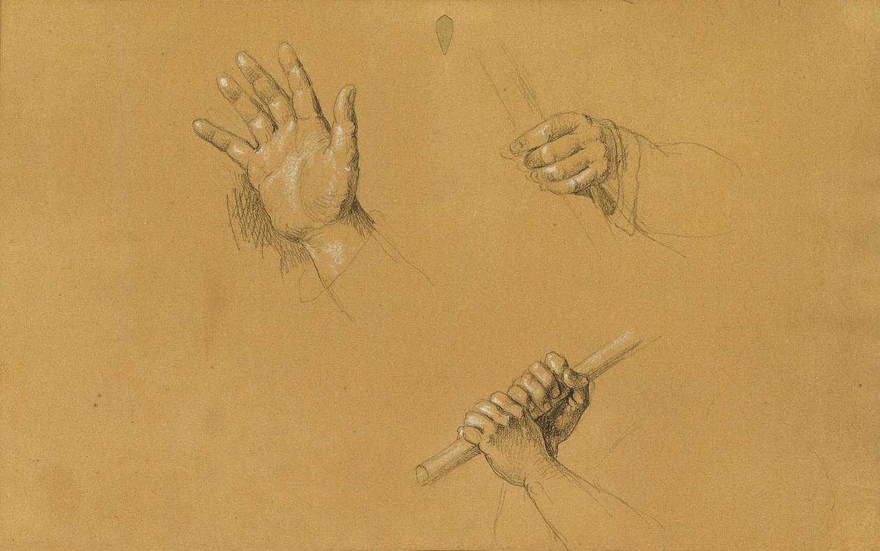 Studi di mani per "Scena della lotta per la libertà del Tirolo" da Johann Peter Krafft