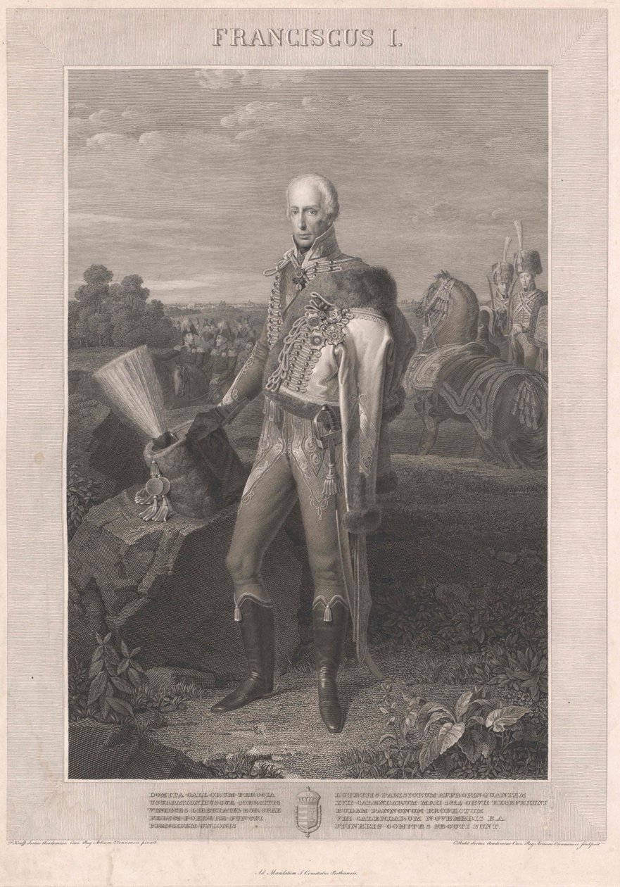 Imperatore del Sacro Romano Impero Francesco II (incisione) da Johann Peter Krafft