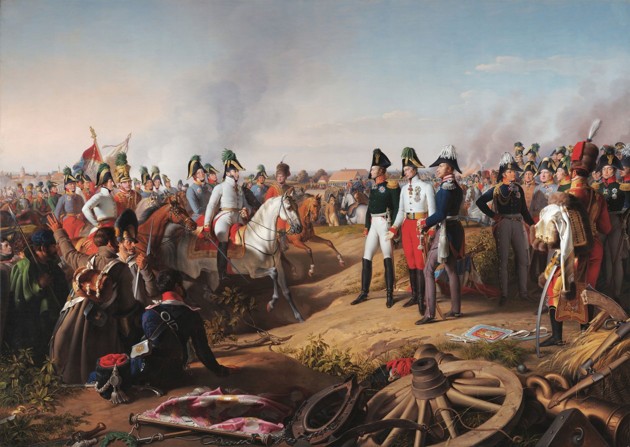 La dichiarazione di vittoria dopo la battaglia di Lipsia del 1813 da Johann Peter Krafft