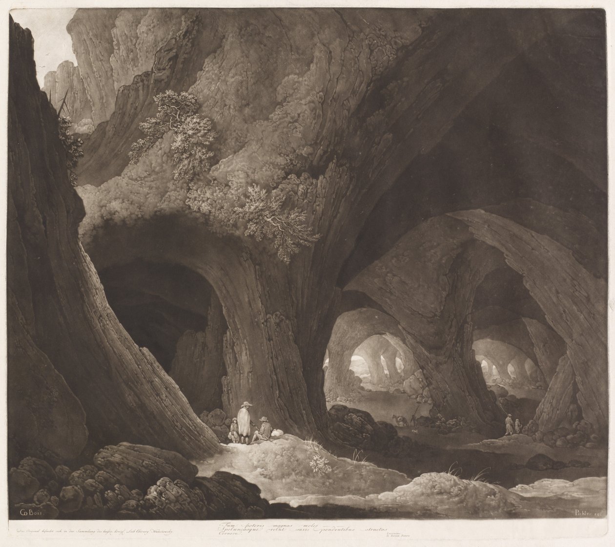Viaggiatori in caverne gigantesche da Johann Peter Pichler, after Guillam Dubois