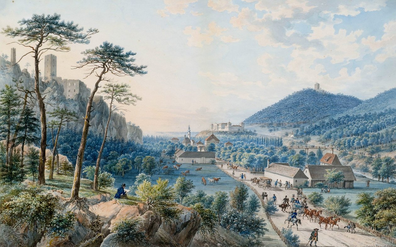 Veduta del Palazzo di Weilburg a Baden vicino a Vienna da Johann Raulino