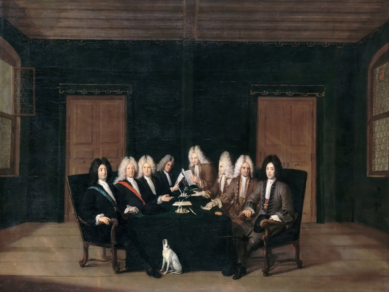 Gli emissari del congresso di pace di Baden il 7 settembre 1714 da Johann Rudolf Huber