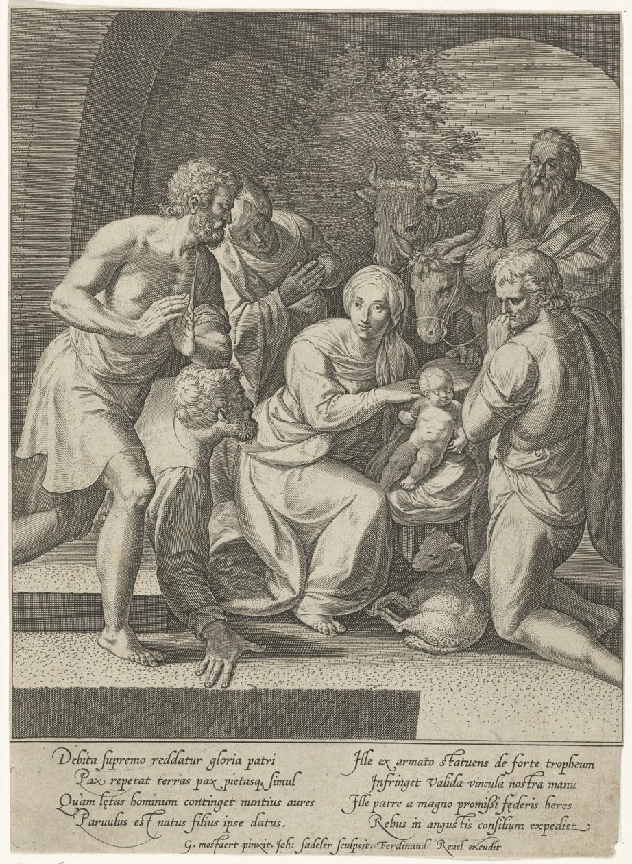 Adorazione dei pastori in una nicchia da Johann Sadeler (I)