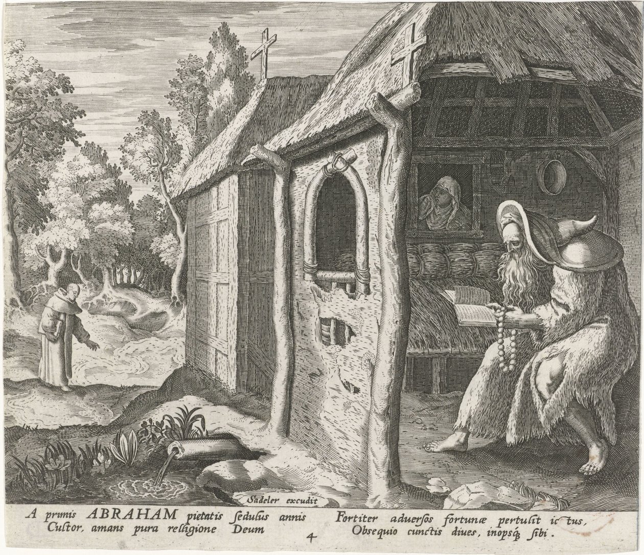 Abramo di Edessa come eremita da Johann Sadeler (I)