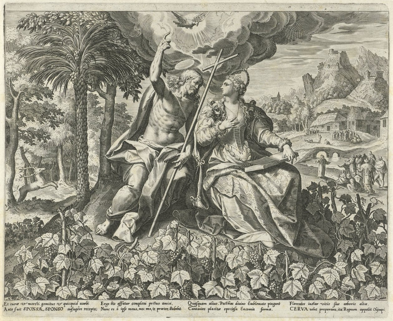 Cristo e la sua sposa in un vigneto da Johann Sadeler (I)