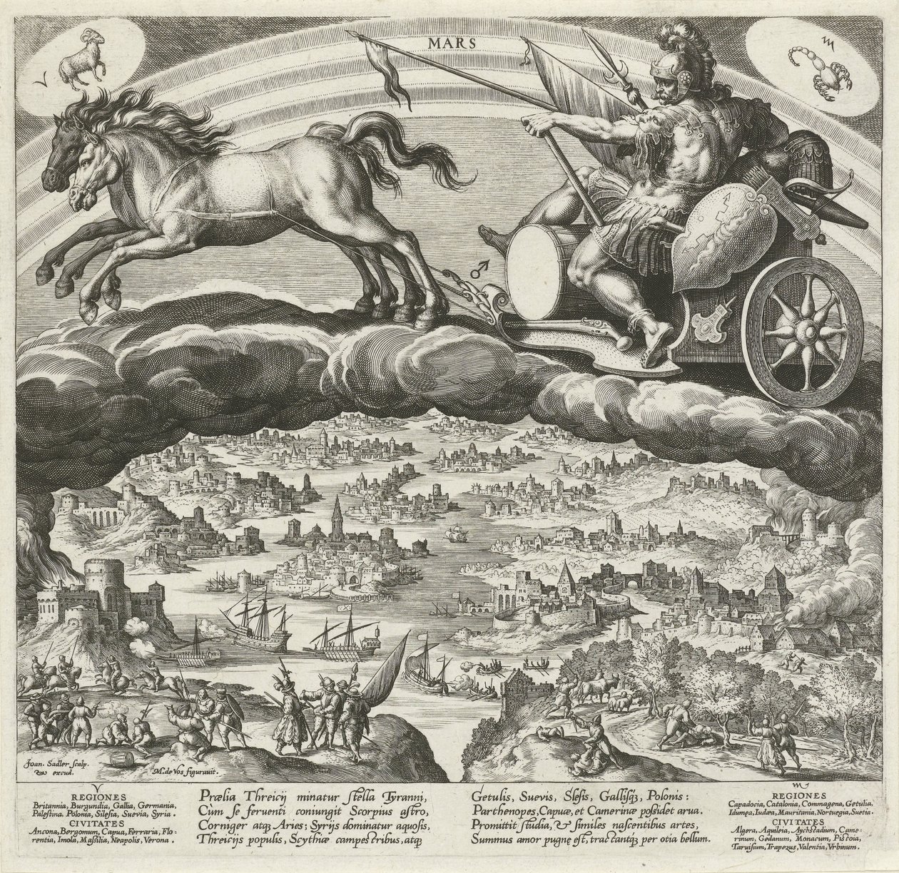 Il pianeta Marte e la sua influenza sul mondo (serie dei sette pianeti) da Johann Sadeler (I)