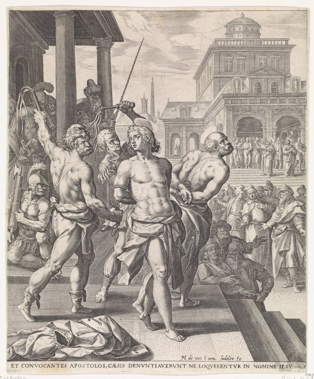 Flagellazione degli apostoli (serie di Atti degli apostoli) da Johann Sadeler (I)