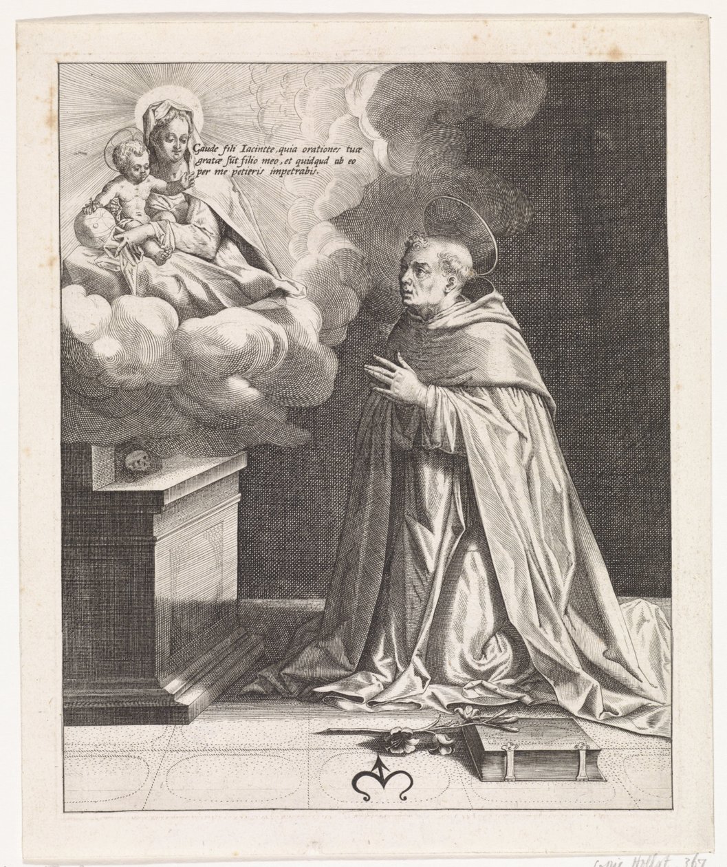 San Giacinto adora Maria con il Bambino Gesù da Johann Sadeler (I)