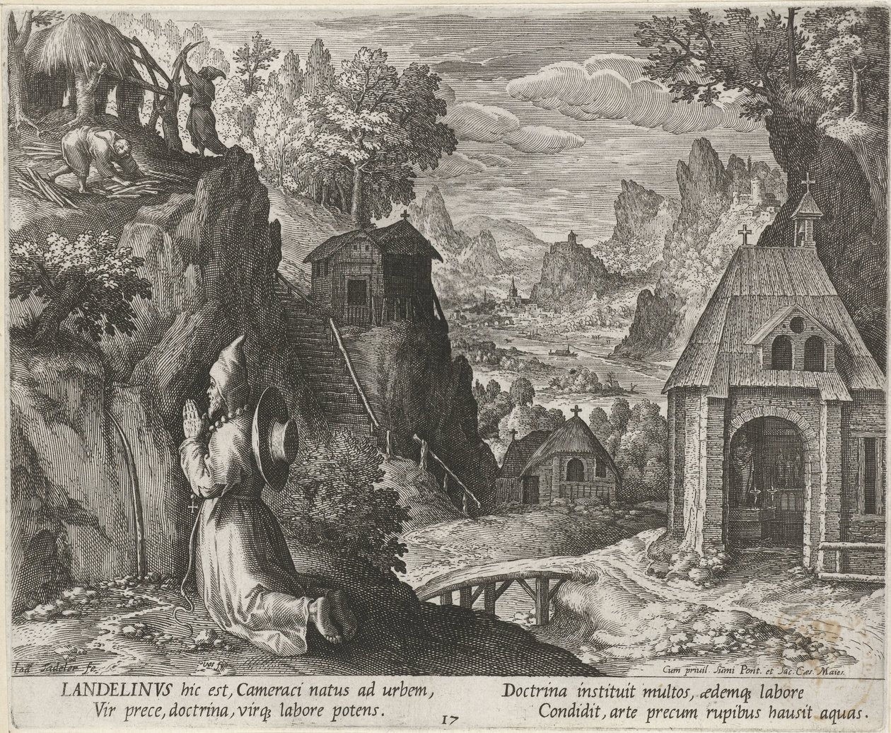 San Landelino come eremita da Johann Sadeler (I)