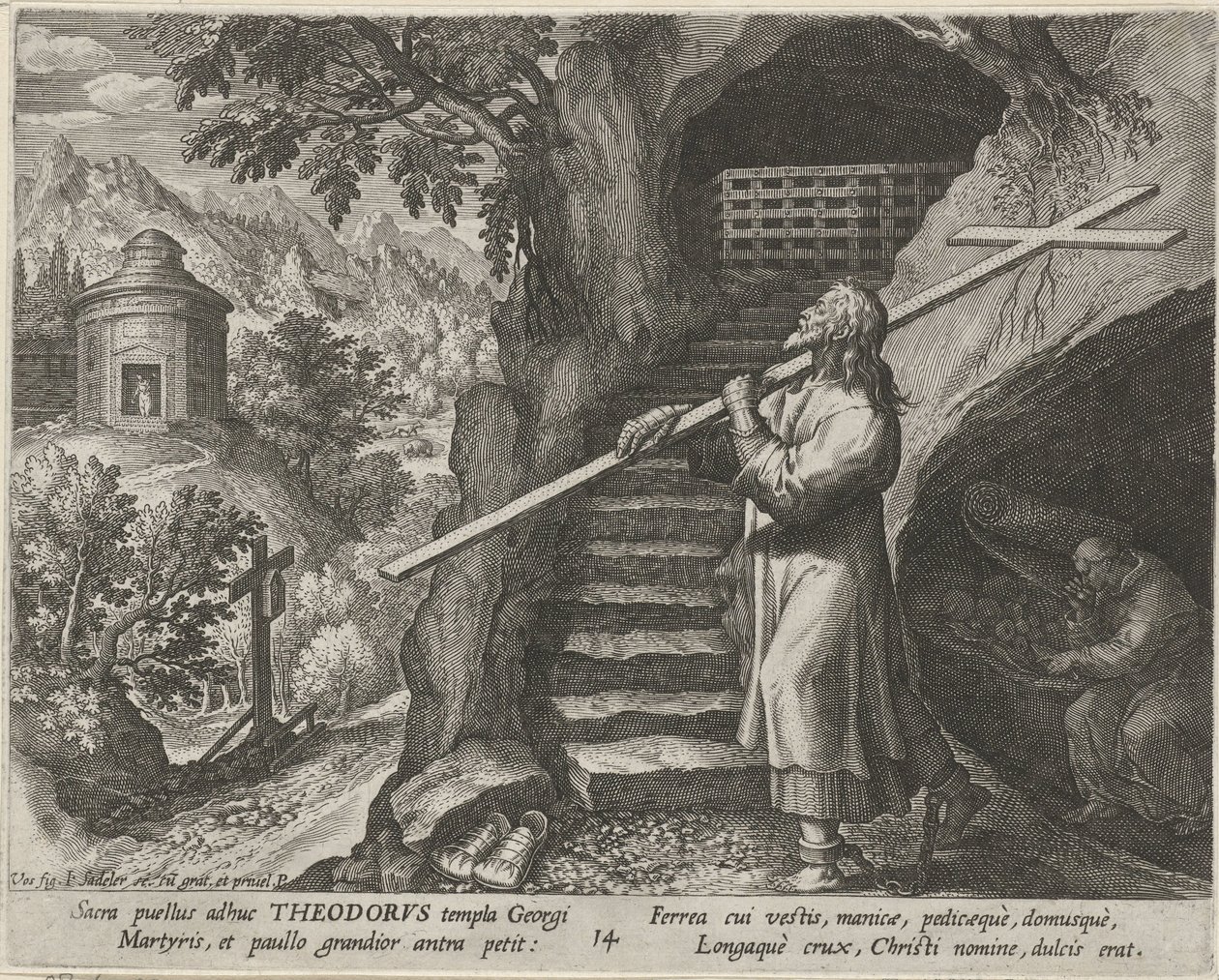 San Teodoro Tiro come eremita da Johann Sadeler (I)