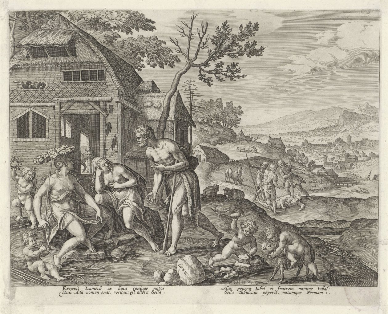 Lamech e le sue due mogli da Johann Sadeler (I)