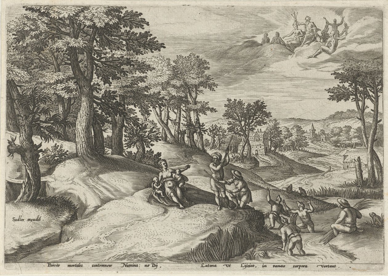 Leto (Latona) trasforma i Lici in rane da Johann Sadeler (I)