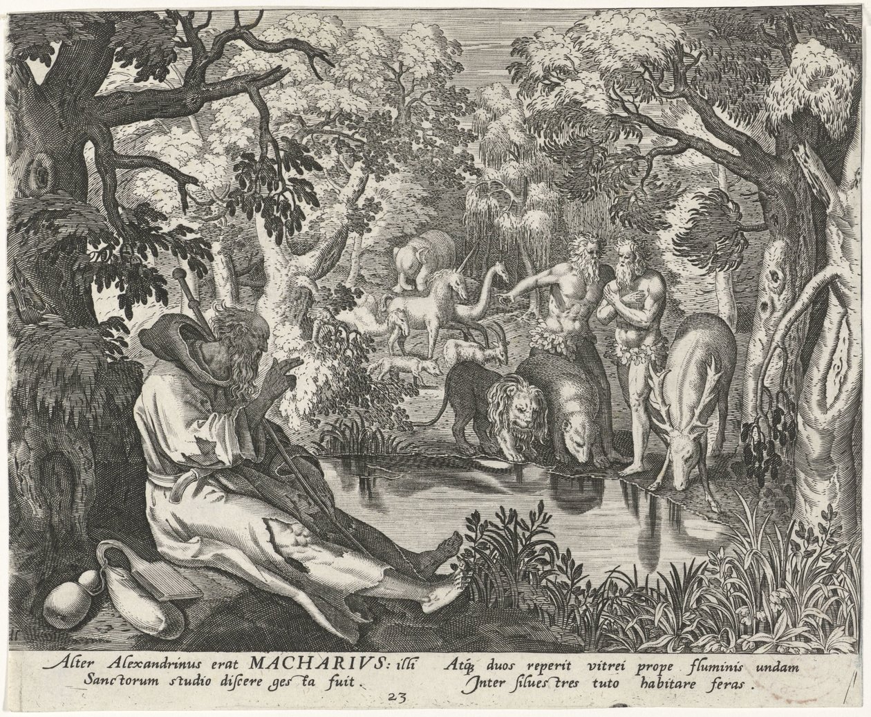 Macario di Alessandria come eremita (Eremiti maschili) da Johann Sadeler (I)