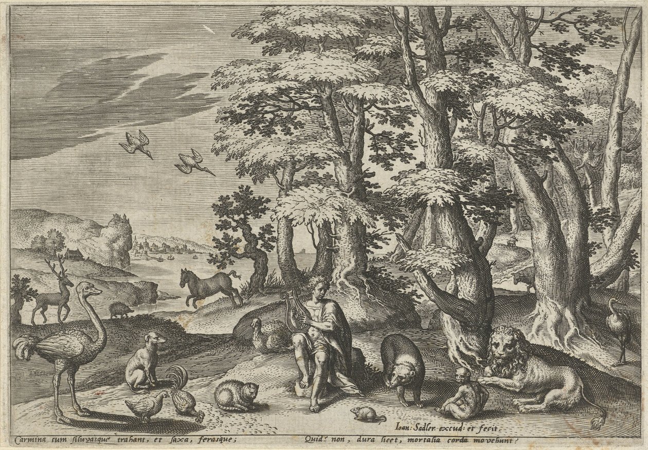 Orfeo che suona per gli animali da Johann Sadeler (I)