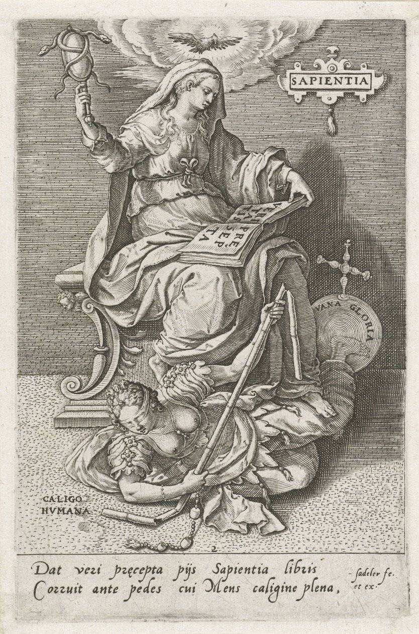 La Saggezza (Sapientia) vince la Confusione Umana (Caligo Humana) da Johann Sadeler (I)