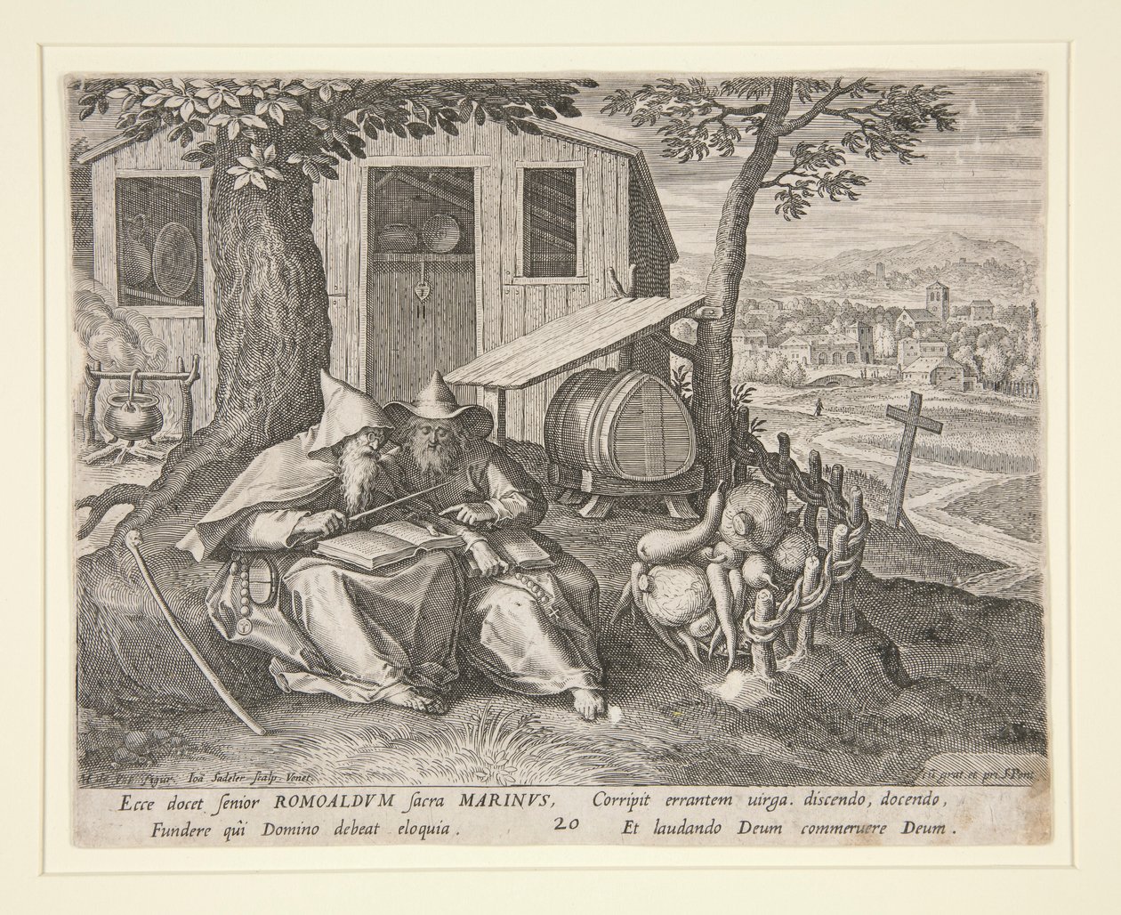 Santi Romualdo e Marino (da Oraculum Anachoreticum, 20) da Johann Sadeler I