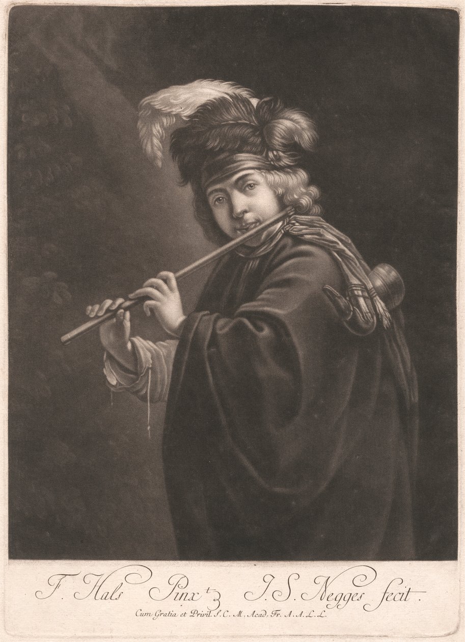 Ragazzo che suona un flauto da Johann Simon Negges