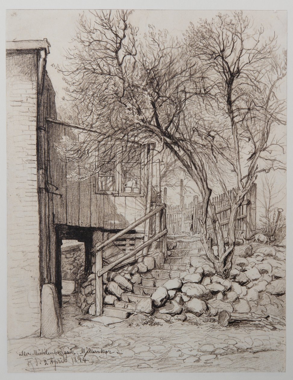 vecchia collina del mulino vicino al Millernthor da Johann Theobald Riefesell