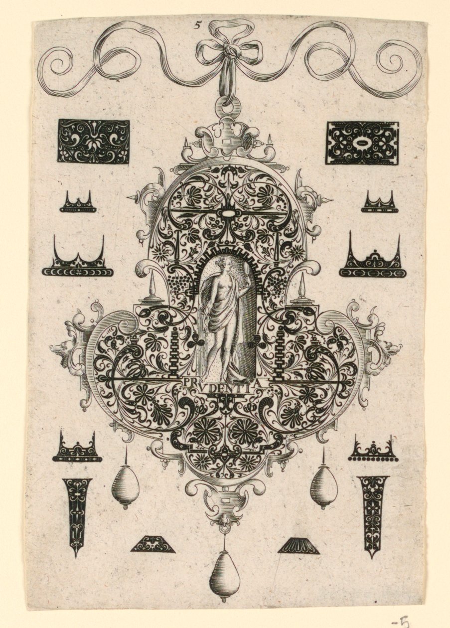 Tavola 5, da una serie di otto disegni pendenti con le virtù cardinali da Johann Theodor de Bry