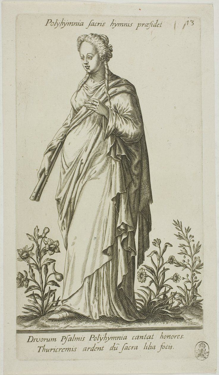Polimnia, Musa degli Inni, tavola 13 da Parnassus Biceps da Johann Theodor de Bry