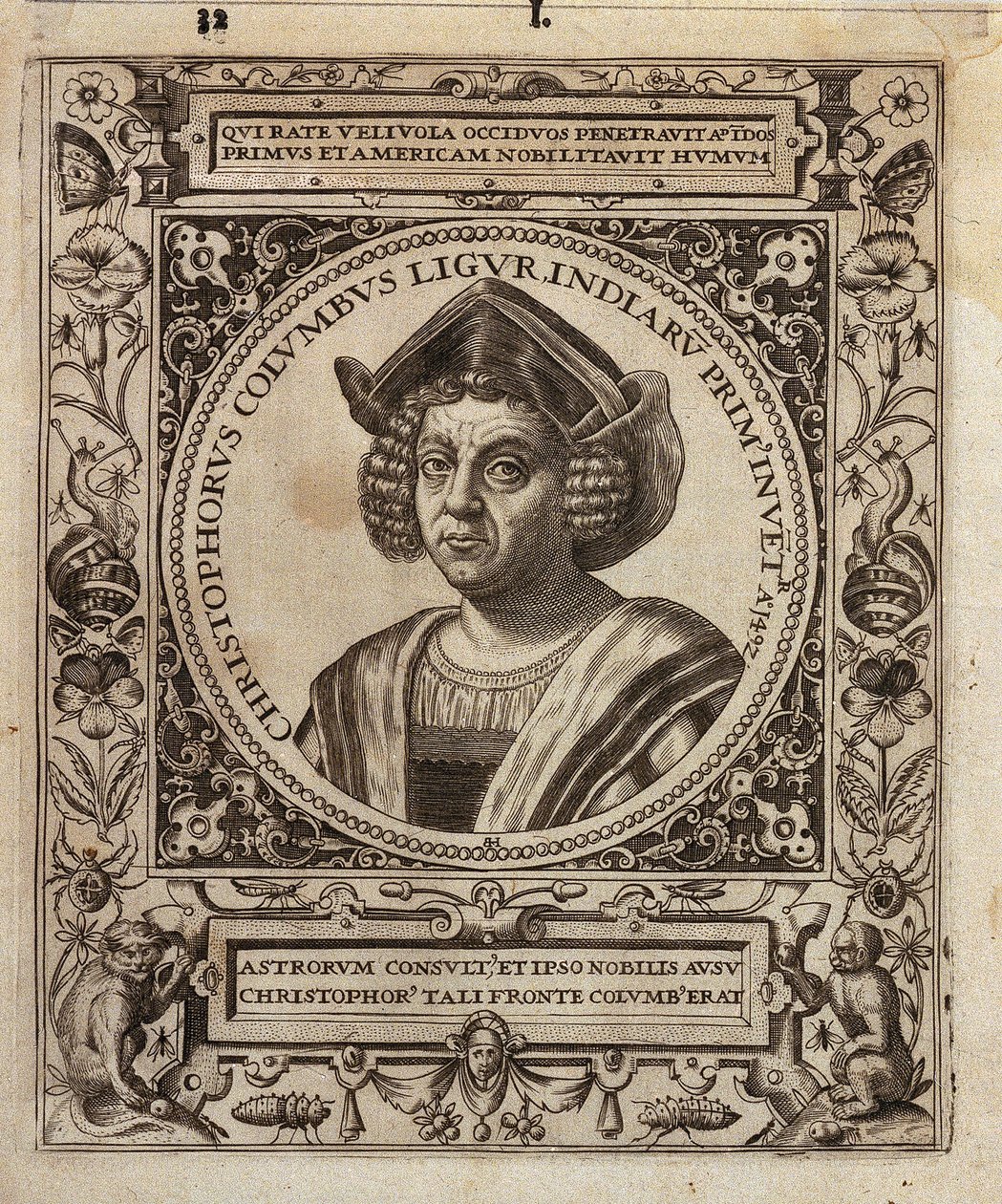 Ritratto di Cristoforo Colombo da Johann Theodor de Bry