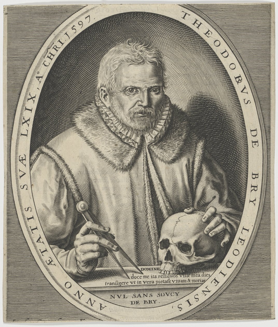 Ritratto di Theodor de Bry 1528-1598, ca. 1597 da Johann Theodor de Bry