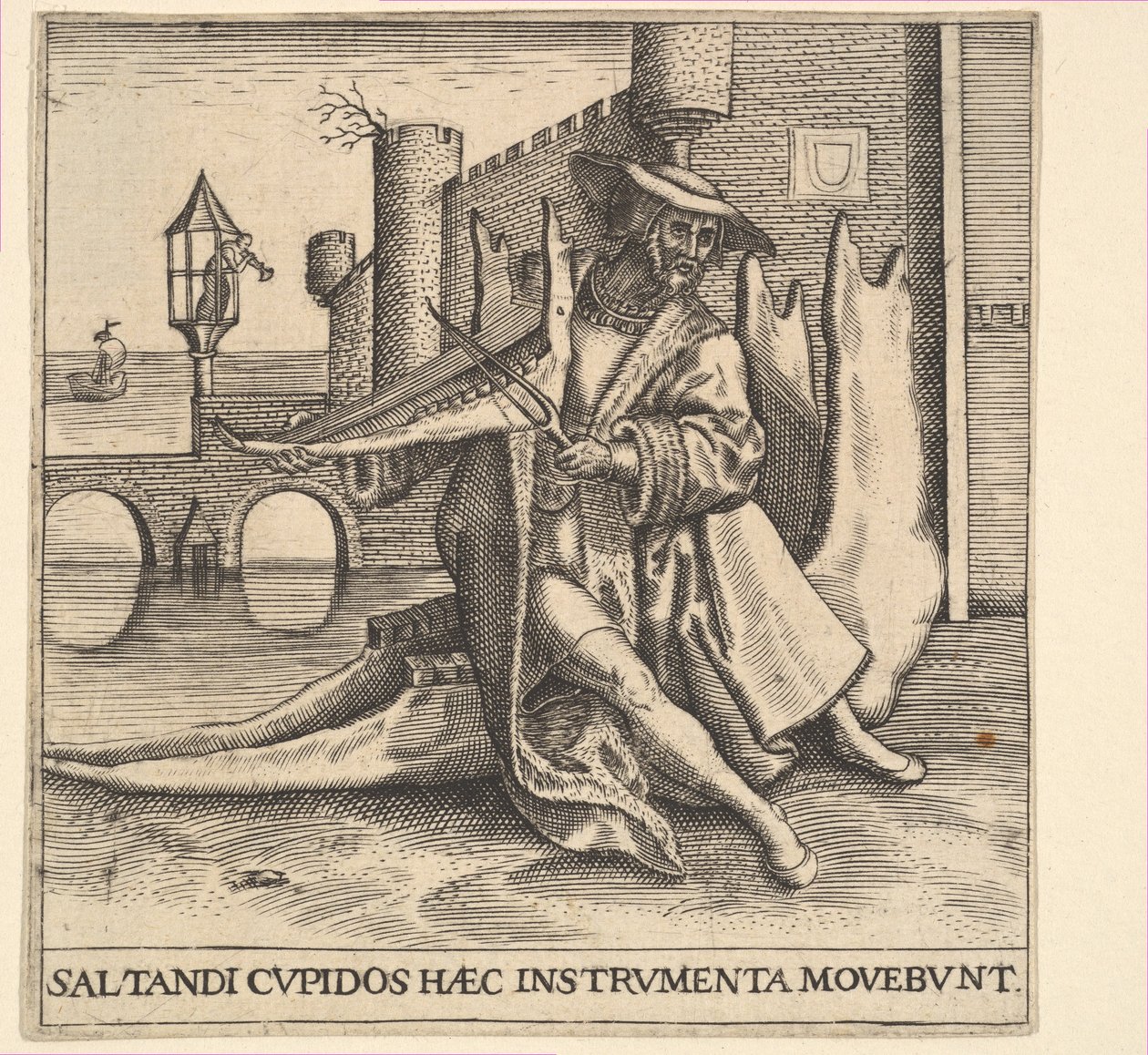 Il ricco che suona il violino su una mascella da Johann Theodor de Bry